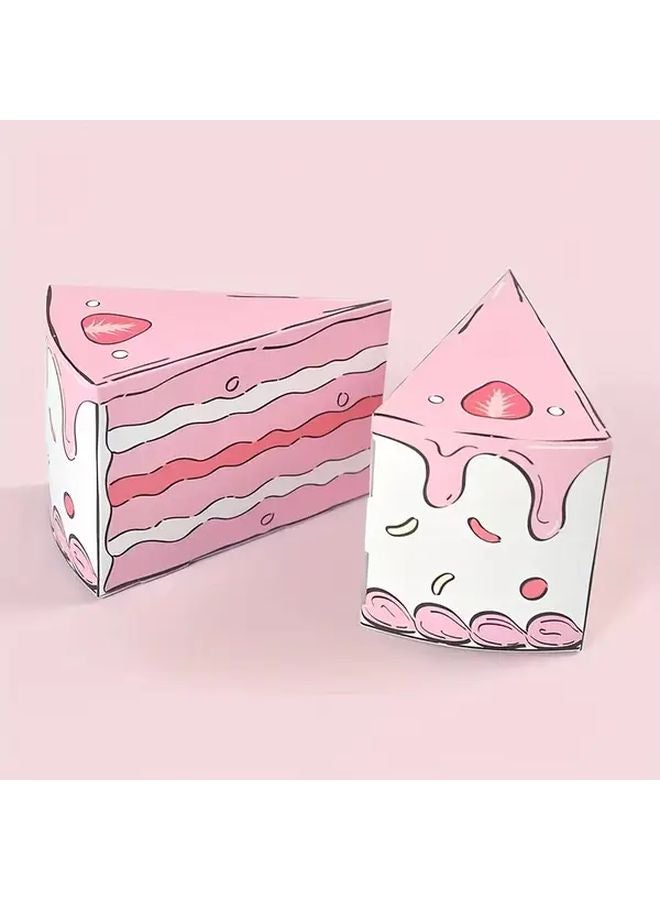 Pink Triangle Cake Gift Box 20pcs High End Creative Paper Box With Ribbon For Birthdays Weddings - Image 2